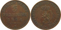 REUSS JÜNGERE LINIE ZU SCHLEIZ 3 PFENNIG Heinrich LXVII. 1854-1867. -