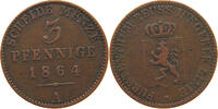 REUSS JÜNGERE LINIE ZU SCHLEIZ 3 PFENNIG Heinrich LXVII. 1854-1867. -