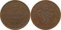 SACHSEN ALBERTINISCHE LINIE 5 PFENNIG 1869 B Johann 1854-1873. S 5,00 EUR  plus 5,99 EUR verzending