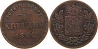 SCHWARZBURG RUDOLSTADT 1/4 KREUZER Friedrich Günther 1807-1867. -