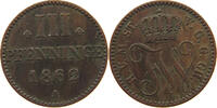 MECKLENBURG STRELITZ 3 PFENNIG Friedrich Wilhelm 1860-1904. -