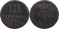 WALDECK 3 PFENNIG Karl August Friedrich 1763 - 1812 -