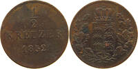 WÜRTTEMBERG 1/2 KREUZER 1852 Wilhelm I. (1816-1864) S 7,00 EUR  plus 5,99 EUR verzending