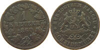 NASSAU 1 KREUZER Adolph 1839-1866 -
