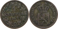 HESSEN DARMSTADT 1 KREUZER Ludwig III. 1848-1877. -