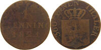 BRANDENBURG PREUSSEN 1 PFENNIG 1821 Friedrich Wilhelm III. (1797-1840) VG