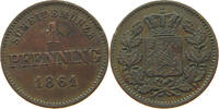 BAYERN 1 PFENNIG Maximilian II. Joseph (1848-1864) -