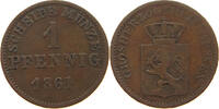 HESSEN DARMSTADT 1 PFENNIG Ludwig III. 1848-1877. -