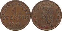 HESSEN DARMSTADT 1 PFENNIG Ludwig III. 1848-1877. -