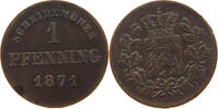 BAYERN 1 PFENNIG Ludwig II. (1864-1886) -