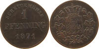 BAYERN 1 PFENNIG Ludwig II. (1864-1886) -