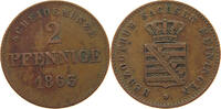 SACHSEN MEININGEN 2 PFENNIG Bernhard Erich Freund (1803-1866) -