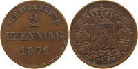 BAYERN 2 PFENNIG Ludwig II. (1864-1886) -