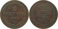MECKLENBURG SCHWERIN 2 PFENNIG Friedrich Franz II. 1842-1883 -