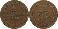 MECKLENBURG SCHWERIN 2 PFENNIG Friedrich Franz II. 1842-1883 -