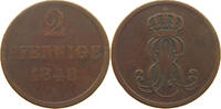 BRAUNSCHWEIG CALENBERG HANNOVER 2 PFENNIG Ernst August 1837-1851 -