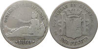 SPAIN 1 PESETA PROVISIONAL GOVERNMENT (1868-1871) -