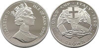 ISLE OF MAN 1 CROWN ELIZABETH II. (1952-2022) WORLD CUP ITALY SILVER -