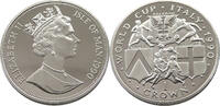 ISLE OF MAN 1 CROWN ELIZABETH II. (1952-2022) WORLD CUP ITALY SILVER -
