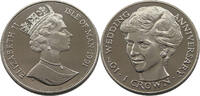 ISLE OF MAN 1 CROWN ELIZABETH II. (1952-2022) WEDDING DIANA -