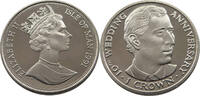 ISLE OF MAN 1 CROWN ELIZABETH II. (1952-2022) WEDDING PRINCE CHARLES -
