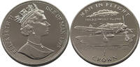 ISLE OF MAN 1 CROWN ELIZABETH II. (1952-2022) MAN IN FLIGHT FOCKE-WULF FW190 -