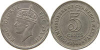 MALAYA 5 CENTS GEORGE VI. (1936-1952) -