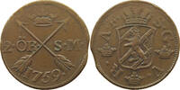 SWEDEN 2 ÖRE ADOLF FRIEDRICH (1751-1771) -
