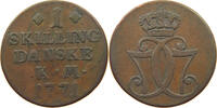 DENMARK 1 SKILLING CHRISTIAN VII. (1766-1808) -
