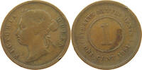 STRAITS SETTLEMENTS 1 CENT VICTORIA (1837-1901) -