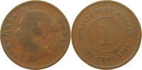 STRAITS SETTLEMENTS 1 CENT VICTORIA (1837-1901) -