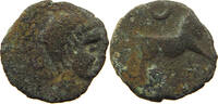 ANCIENT SPAIN Castulo, Cazlona (Jaen), Ae Semis 18MM Bull standing to right crescent -