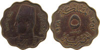 EGYPT 5 MILLIEMES FAROUK I. (1936-1952) -