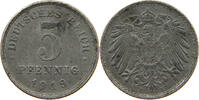 ERSATZMÜNZEN DES 1. WELTKRIEGS 5 PFENNIG 1919 E SS+ 8,00 EUR  plus 5,99 EUR verzending
