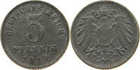 ERSATZMÜNZEN DES 1. WELTKRIEGS 5 PFENNIG 1919 G SS 8,00 EUR  plus 5,99 EUR verzending