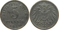 ERSATZMÜNZEN DES 1. WELTKRIEGS 5 PFENNIG 1919 G SS-VZ 10,00 EUR  plus 5,99 EUR verzending