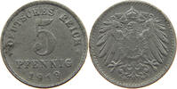 ERSATZMÜNZEN DES 1. WELTKRIEGS 5 PFENNIG 1919 G VZ 10,00 EUR  plus 5,99 EUR verzending