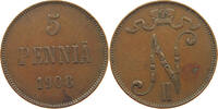 FINLAND 5 PENNIÄ NIKOLAUS II. (1894-1917) -