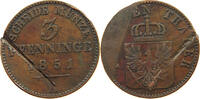 BRANDENBURG PREUßEN 3 PFENNIG Friedrich Wilhelm IV. (1840-1861) -