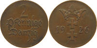 DANZIG 2 PFENNIG 1926 S-SS 9,00 EUR  plus 5,99 EUR verzending