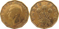 GREAT BRITAIN THREE PENCE GEORGE VI. (1936-1952) GOLD PLATED -