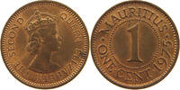 MAURITIUS 1 CENT ELIZABETH II. (1952-2022) -