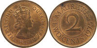 MAURITIUS 2 CENTS ELIZABETH II. (1952-2022) -