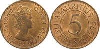 MAURITIUS 5 CENTS ELIZABETH II. (1952-2022) -