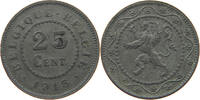 BELGIUM 25 CENTIMES ALBERT I. 1909-1934 -