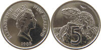 NEW ZEALAND 5 CENTS ELIZABETH II. (1952-2022) -