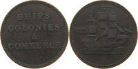 CANADA HALFPENNY TOKEN SHIPS COLONIES COMMERCE -