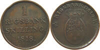 DENMARK 1 RIGSBANKSKILLING FRIEDRICH VI. (1808-1839) DIE ERROR -