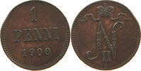 FINLAND 1 PENNI NIKOLAUS II. (1894-1917) MINTING ERROR CUT EDGE -