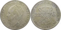 NETHERLANDS 2 1/2 GULDEN WILHELMINA 1890-1948 -